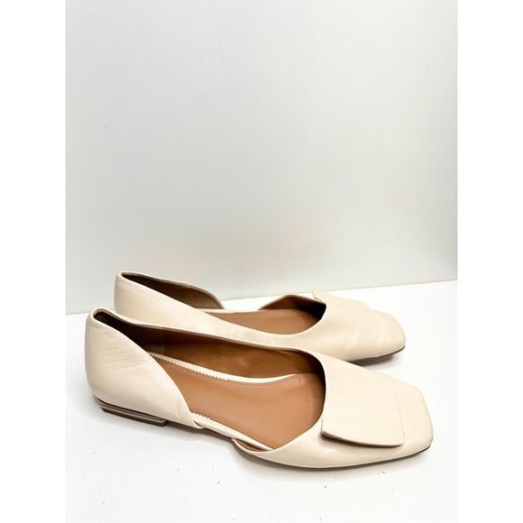 Franco Sarto Shoes Womens Size 11 Cream Leather Slip On Square toe Tracy Flats - Picture 3 of 11